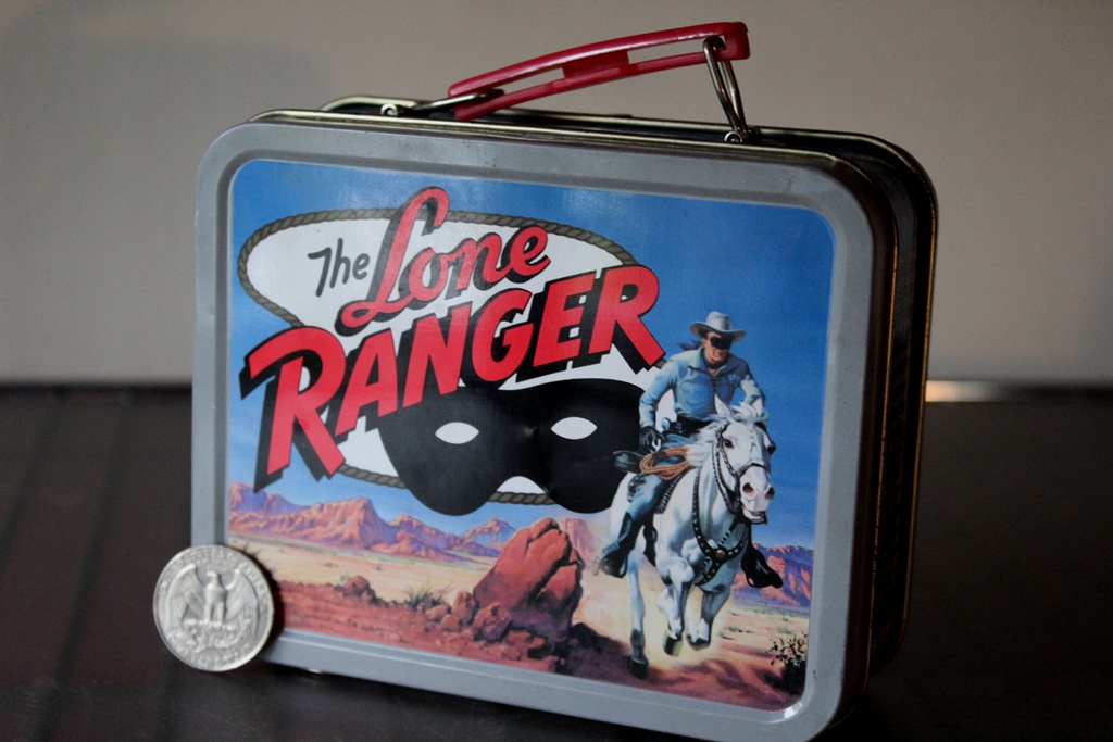 Lone Ranger Mini Tin Lunch Box Cheerios 60th Anniversary 2001 & Box panel insert